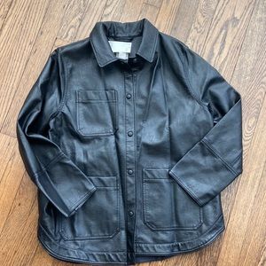 H&M Vegan Leather Shirt Jacket